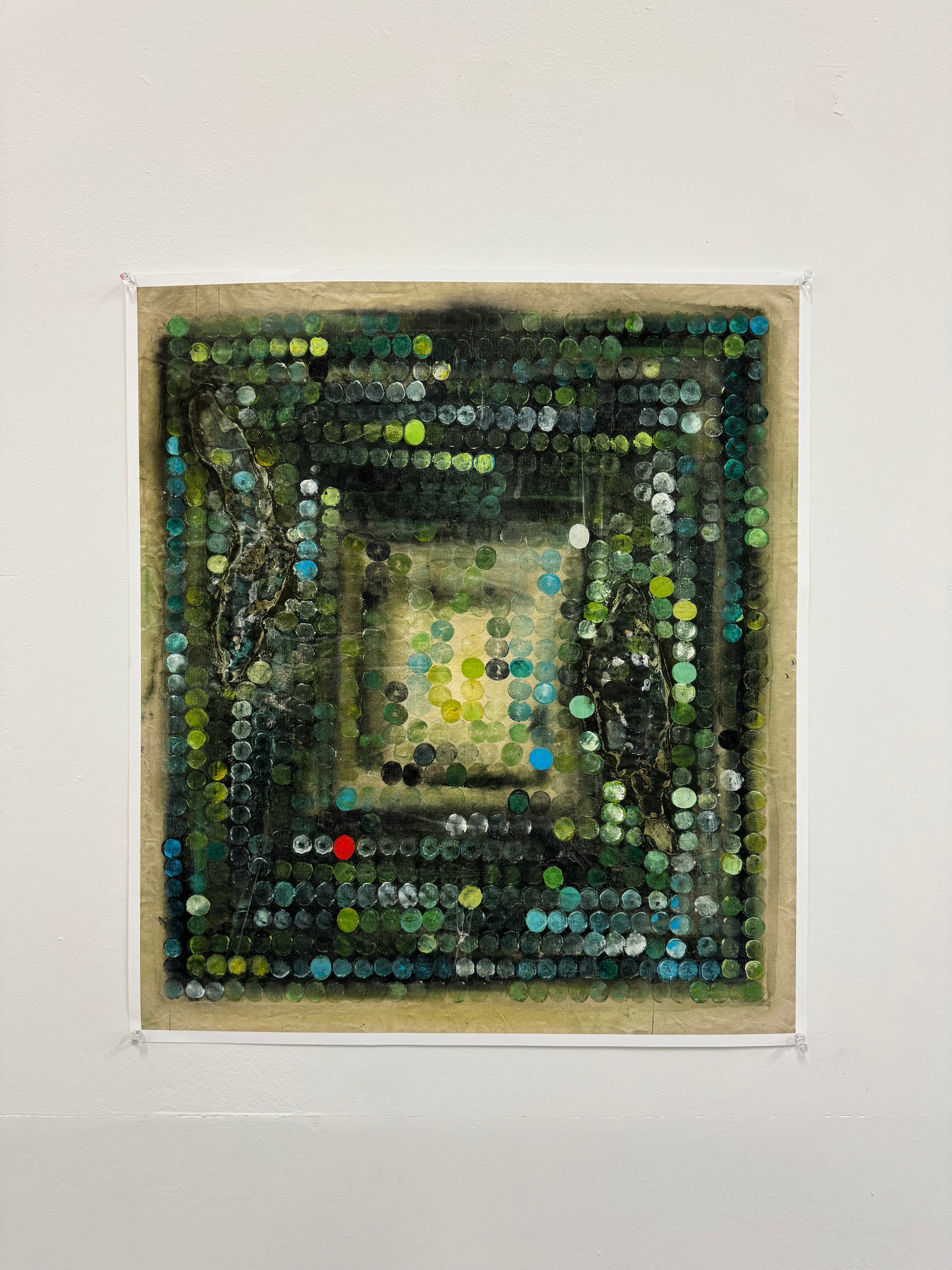 Green Painted Sequins Print